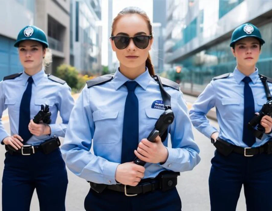 Female security officer at a corporate reception